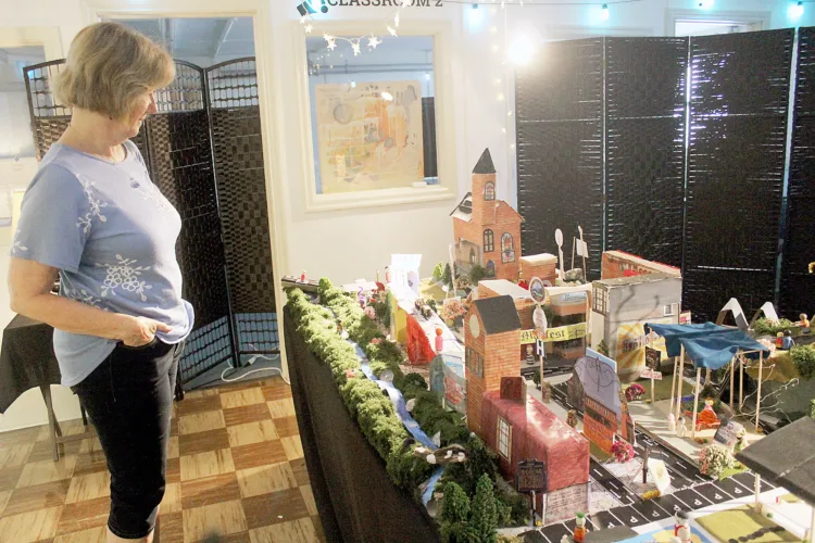 Kids create model of downtown Huntingdon at Huntingdon County Arts Council kids art summer camp program